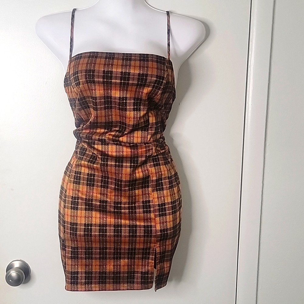Plaid mini dress